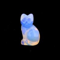 Gemstone Kitten Carving in Opalite