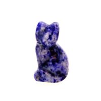 Gemstone Kitten Carving in Sodalite