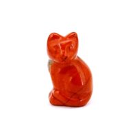 Gemstone Kitten Carving in Red Jasper