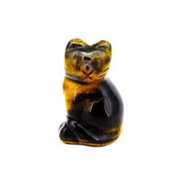 Gemstone Kitten Carving in Tigerseye