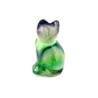 Gemstone Kitten Carving in Fluorite