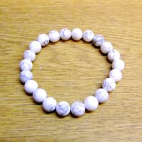 Plain Power Bead Bracelets in White Howlite (No Toggle)