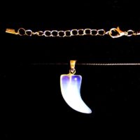 Tusk/Horn Shaped Pendant in Opalite on Waxed Cord