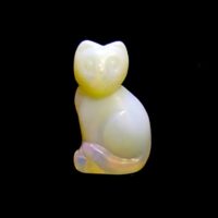 Gemstone Cat Carvings in Opalite