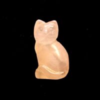 Gemstone Cat Carvings in Rose Quartz
