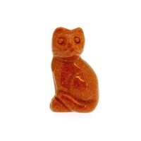 Gemstone Cat Carvings in Copper Goldstone