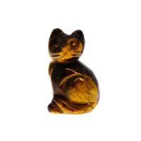 Gemstone Cat Carvings in Tigerseye
