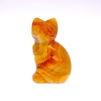 Gemstone Cat Carvings in Crazy Lace Agate