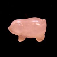 Carving Of A Pig in Rose Quartz