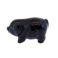 Carving Of A Pig in Blue Goldstone