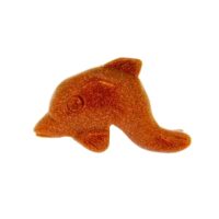 Dolphin Figure Carved in Copper Goldstone