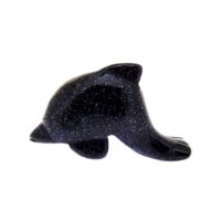 Dolphin Figure Carved in Blue Goldstone