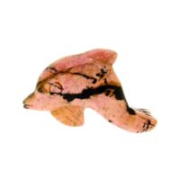 Dolphin Figure Carved in Rhodonite