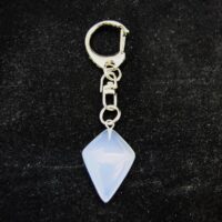 Diamond Shape Gemstone Keyring in Opalite