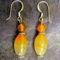Carnelian Bead Style Earrings