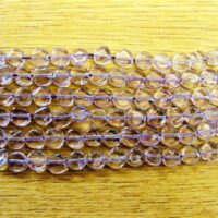 Amethyst Button Shape Beads on A String