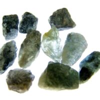 Aquamarine with Hematite Rough Crystal Chips (Small Size)