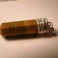 Yellow Jasper Indian Silver Horizontal Hexagonal Pendant