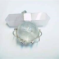 Pendant with Horizontal Rose Quartz Pencil and Ball